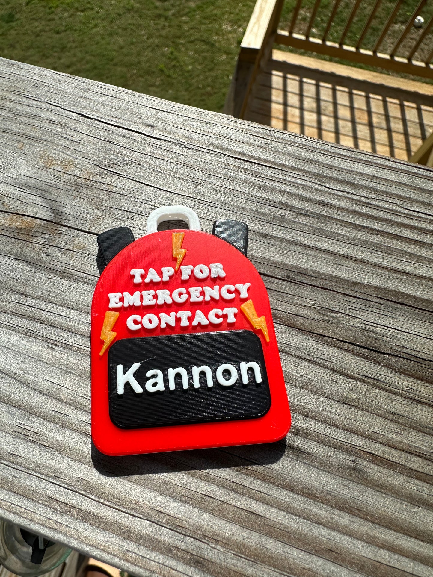 Emergency Contact Keychain